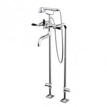 Santec 7052DB10 - Floor Mount Tub Filler with Hand Shower and Shut-off Valves (pair)