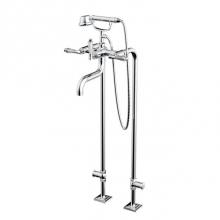Santec 7052DC10 - Floor Mount Tub Filler with Hand Shower and Shut-off Valves (pair)
