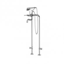 Santec 7052DI10 - Floor Mount Tub Filler with Hand Shower and Shut-off Valves (pair)