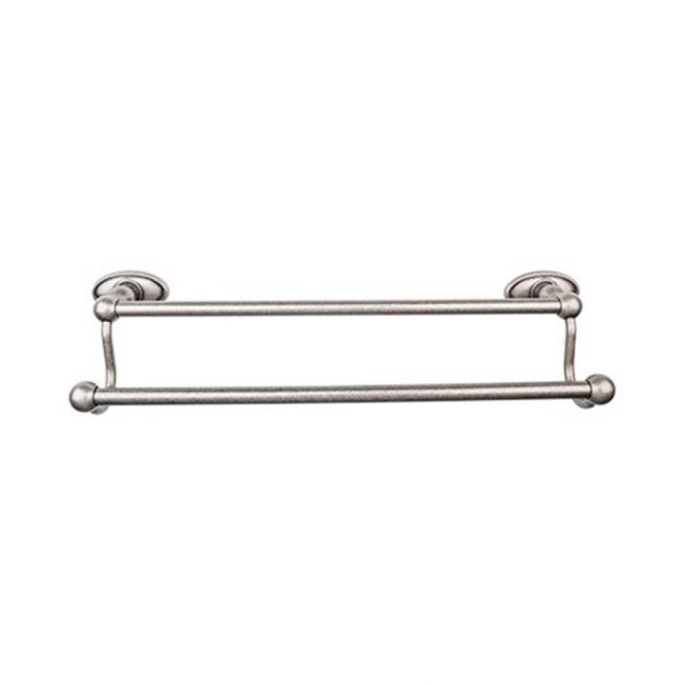 Edwardian Bath Towel Bar 30 In. Double - Oval Backplate Antique Pewter