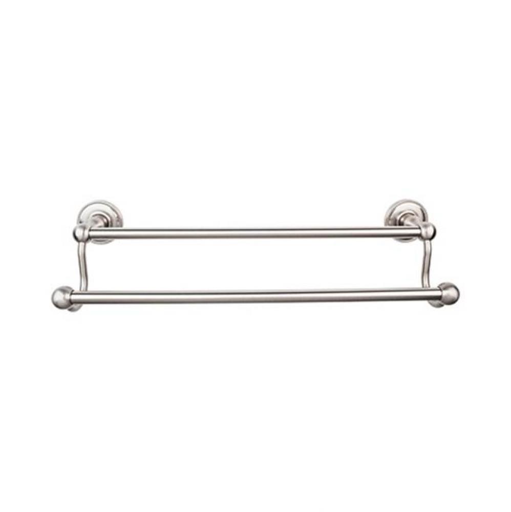 Edwardian Bath Towel Bar 30 In. Double - Beaded Bplate Brushed Satin Nickel