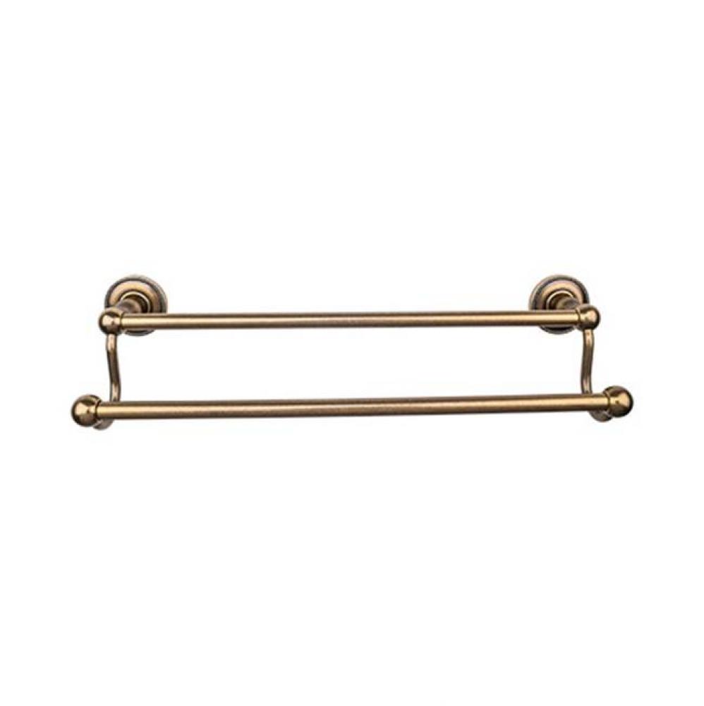 Edwardian Bath Towel Bar 30 In. Double - Beaded Bplate German Bronze
