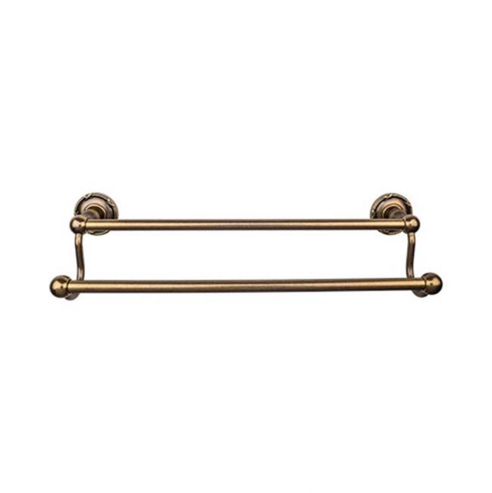 Edwardian Bath Towel Bar 30 Inch Double - Ribbon Bplate German Bronze