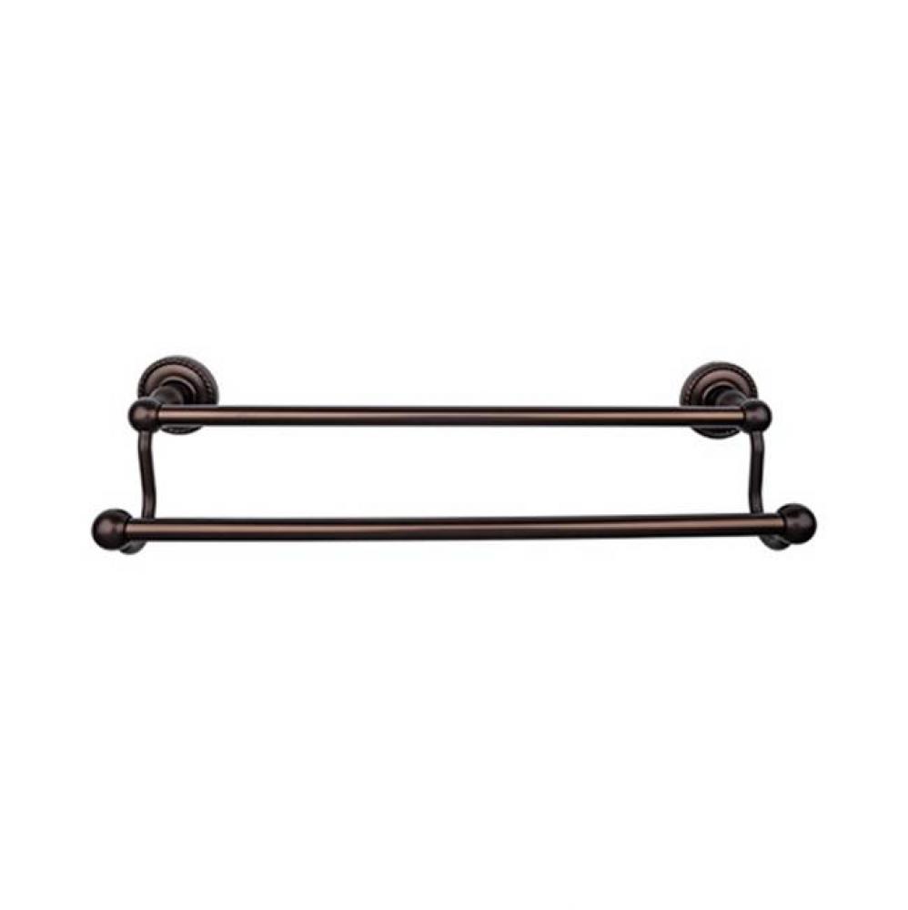 Edwardian Bath Towel Bar 30 In. Double - Rope Backplate Oil Rubbed Bronze
