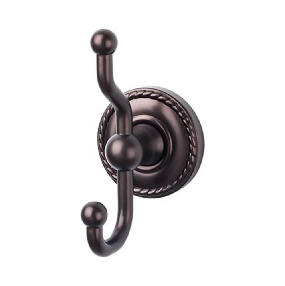Edwardian Bath Double Hook Rope Backplate Oil Rubbed Bronze