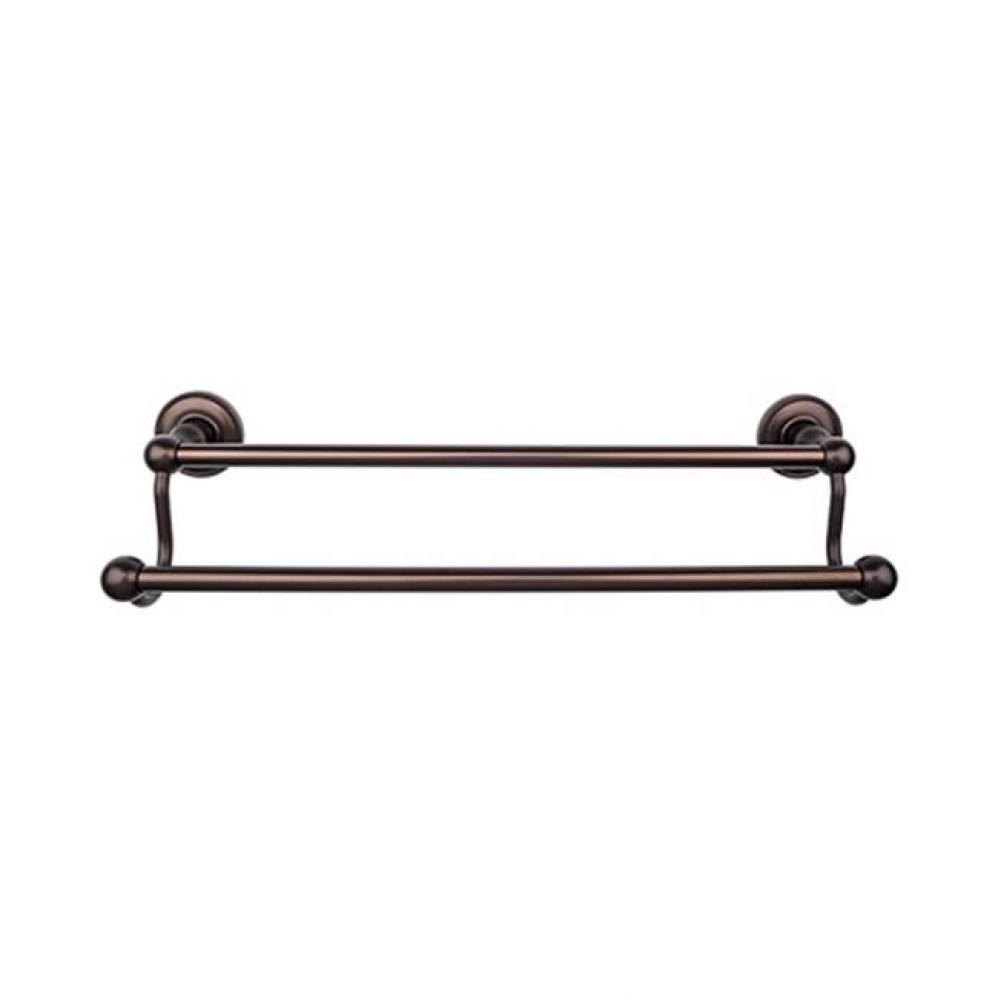 Edwardian Bath Towel Bar 18 In. Double - Beaded Bplate Oil Rubbed Bronze