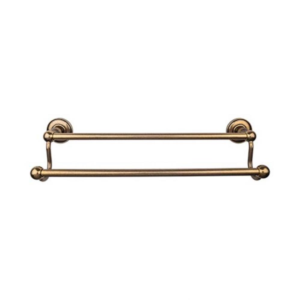 Edwardian Bath Towel Bar 24 Inch Double - Plain Bplate German Bronze