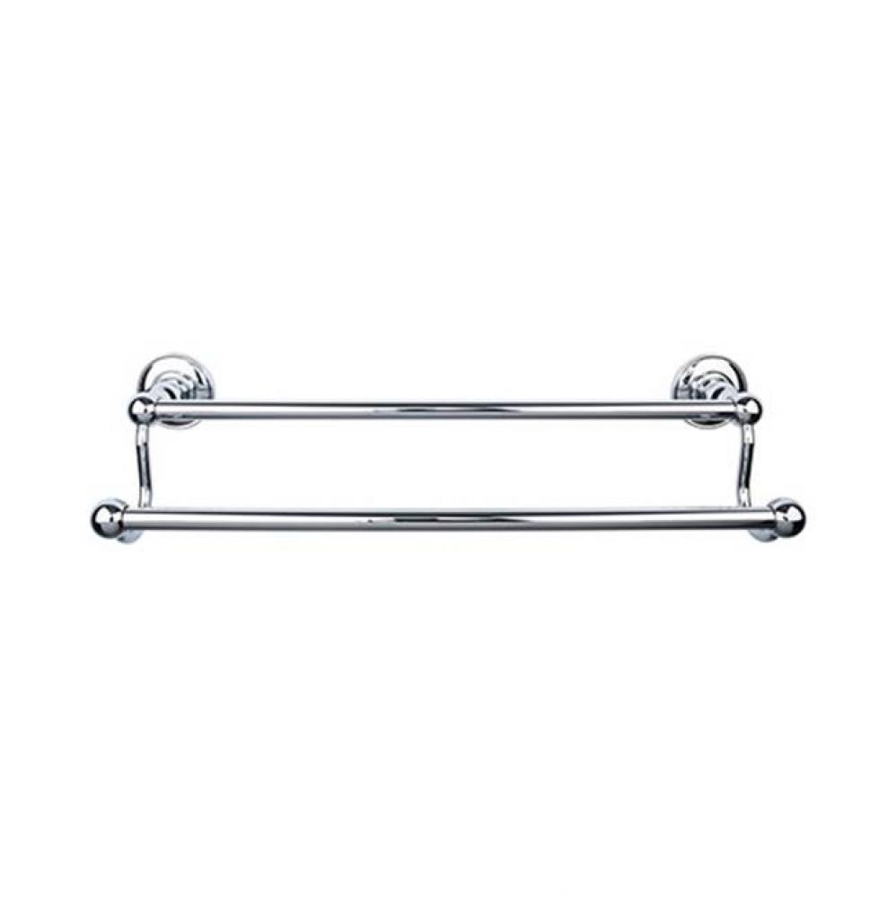 Edwardian Bath Towel Bar 24 Inch Double - Plain Bplate Polished Chrome