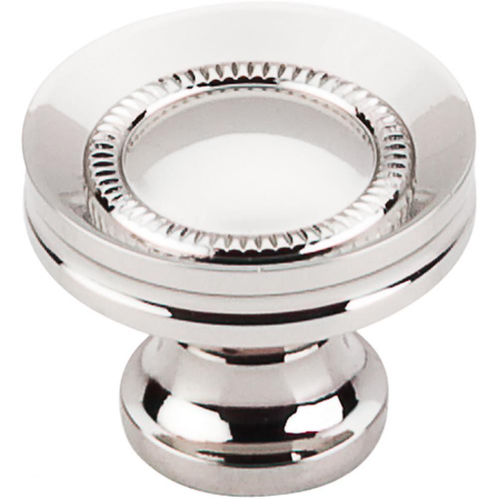 Button Faced Knob 1 1/4 Inch Polished Nickel