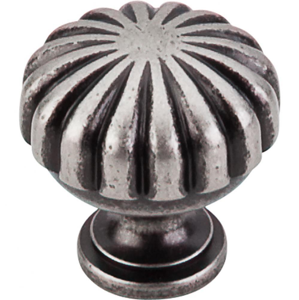 Melon Knob 1 1/4 Inch Pewter Antique