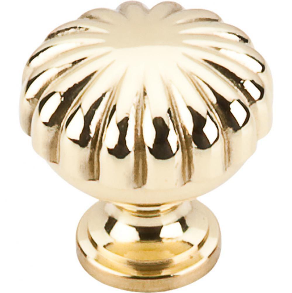 Melon Knob 1 1/4 Inch Polished Brass