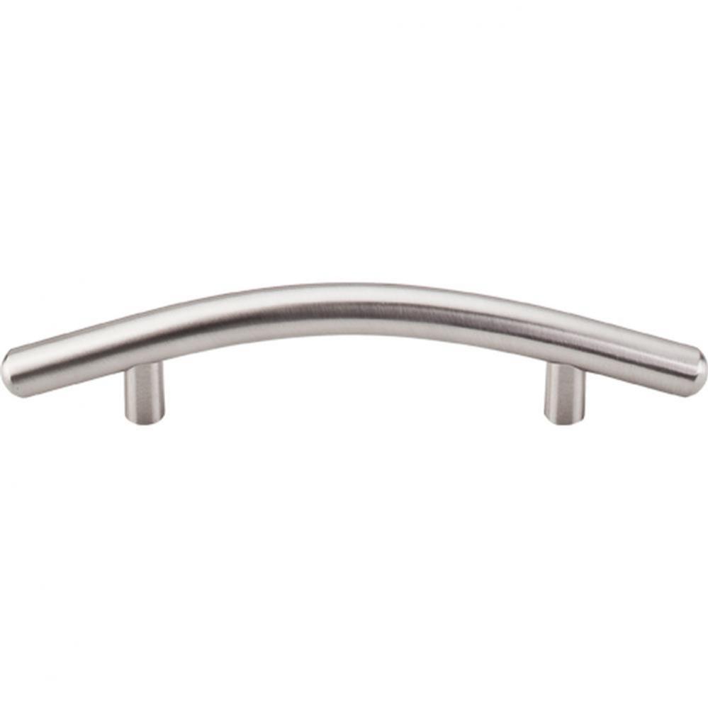 Curved Bar Pull 3 3/4 Inch (c-c) Brushed Satin Nickel