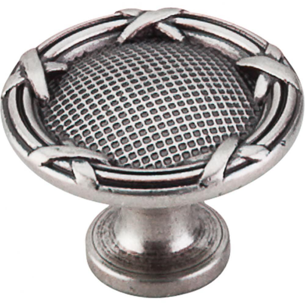 Ribbon and Reed Knob 1 1/4 Inch Pewter Antique