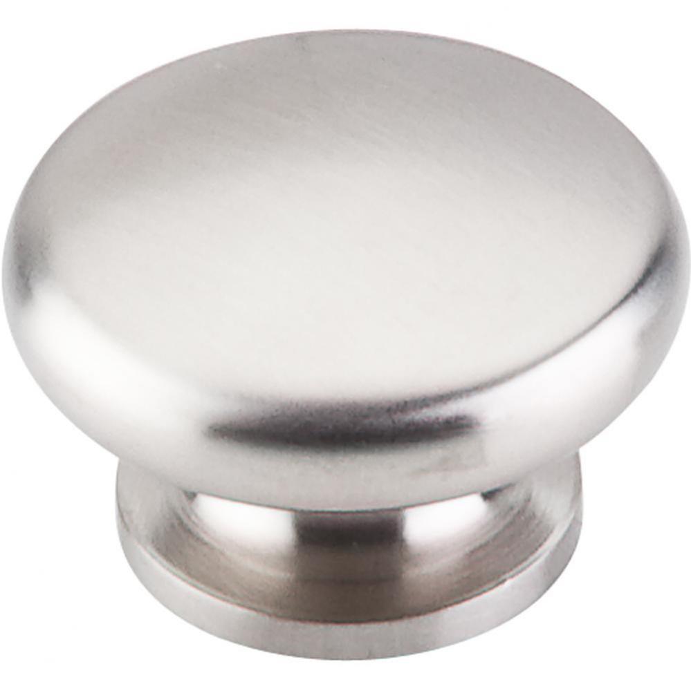Flat Round Knob 1 1/2 Inch Brushed Stainless Steel