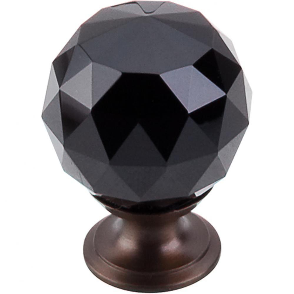 Black Crystal Knob 1 3/8 Inch Oil Rubbed Bronze Base