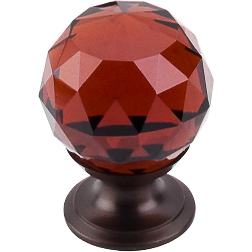 Wine Crystal Knob 1 1/8 Inch Oil Rubbed Bronze Base