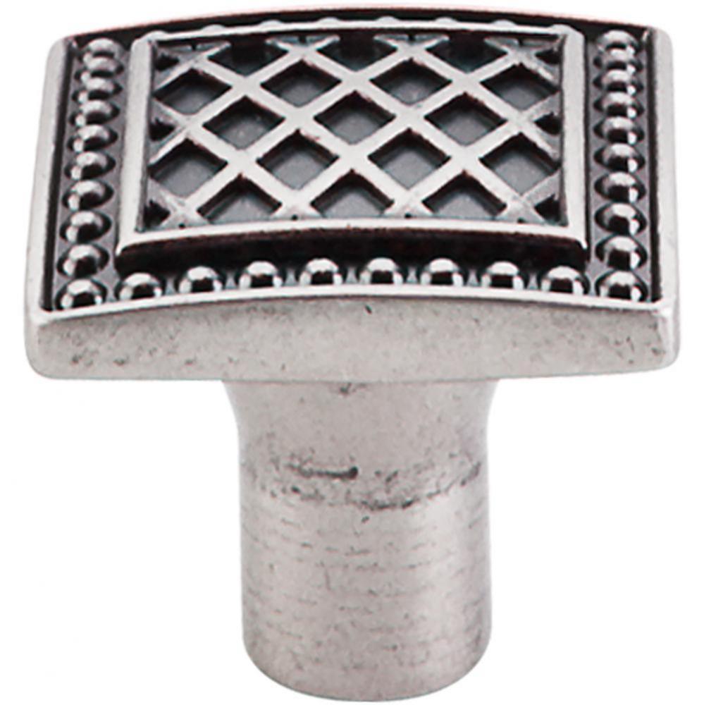 Trevi Square Knob 1 1/4 Inch Pewter Antique