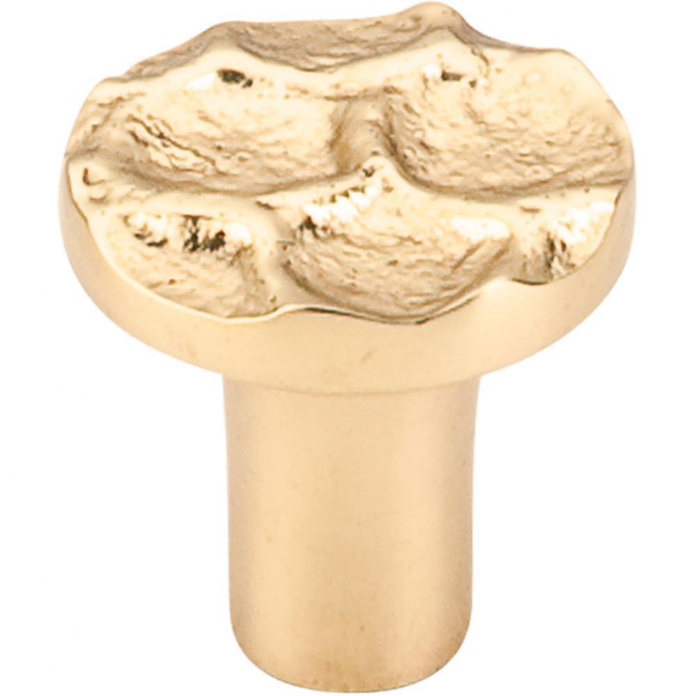 Cobblestone Round Knob 1 1/8 Inch Brass