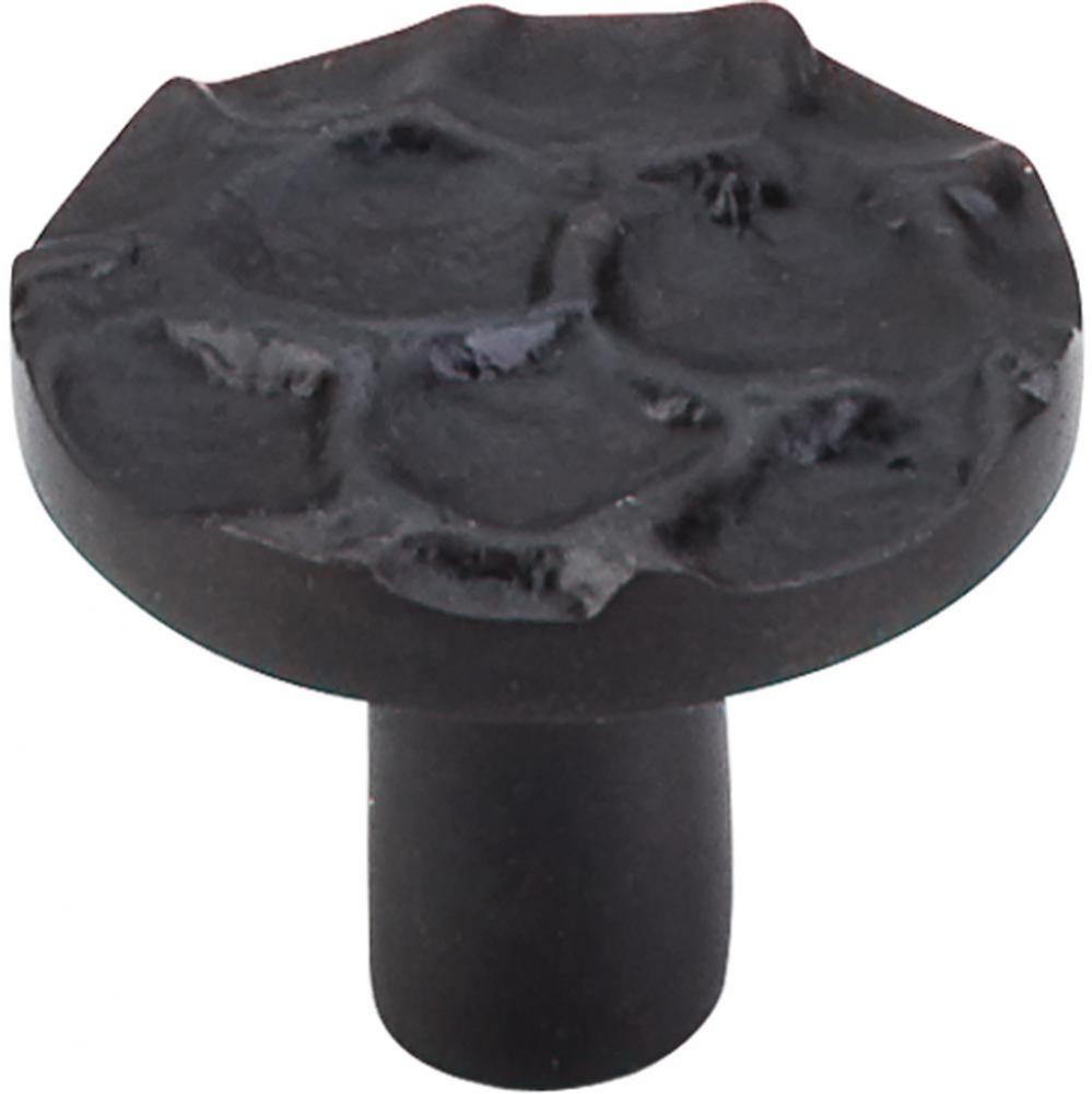 Cobblestone Round Knob 1 3/8 Inch Coal Black