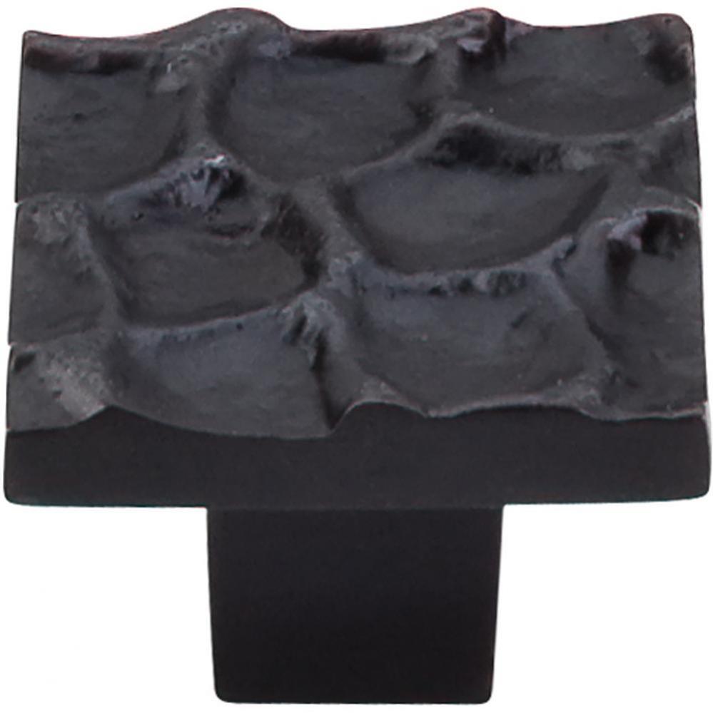 Cobblestone Square Knob 1 3/8 Inch Coal Black