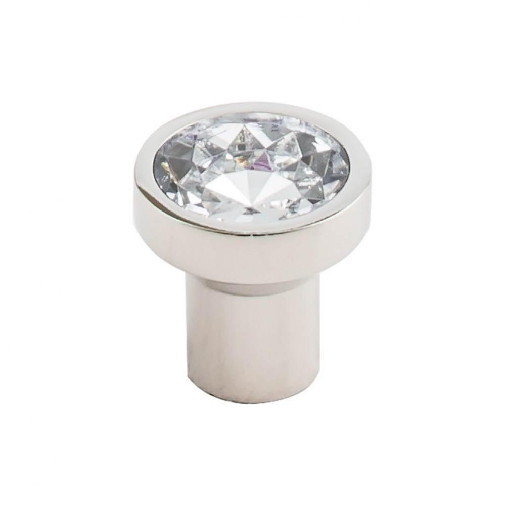 Wentworth Crystal Knob 1 1/8 Inch Polished Nickel Base