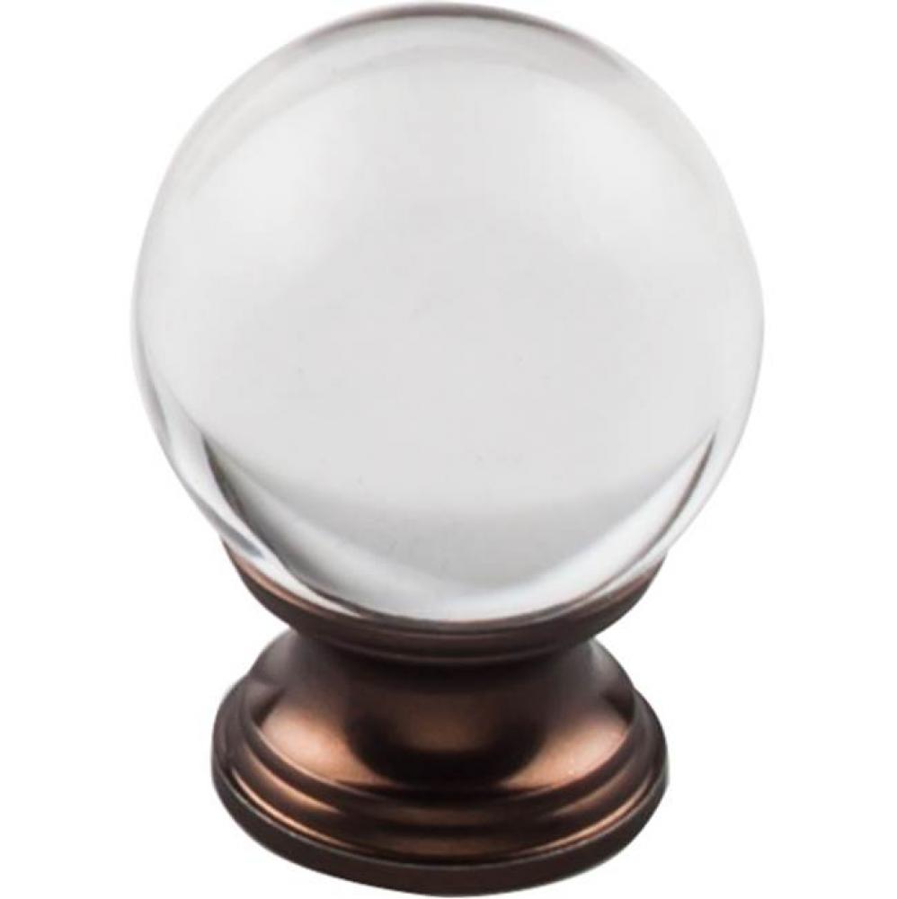 Clarity Clear Glass Knob 1 3/8 Inch Oil Rubbed Bronze Base