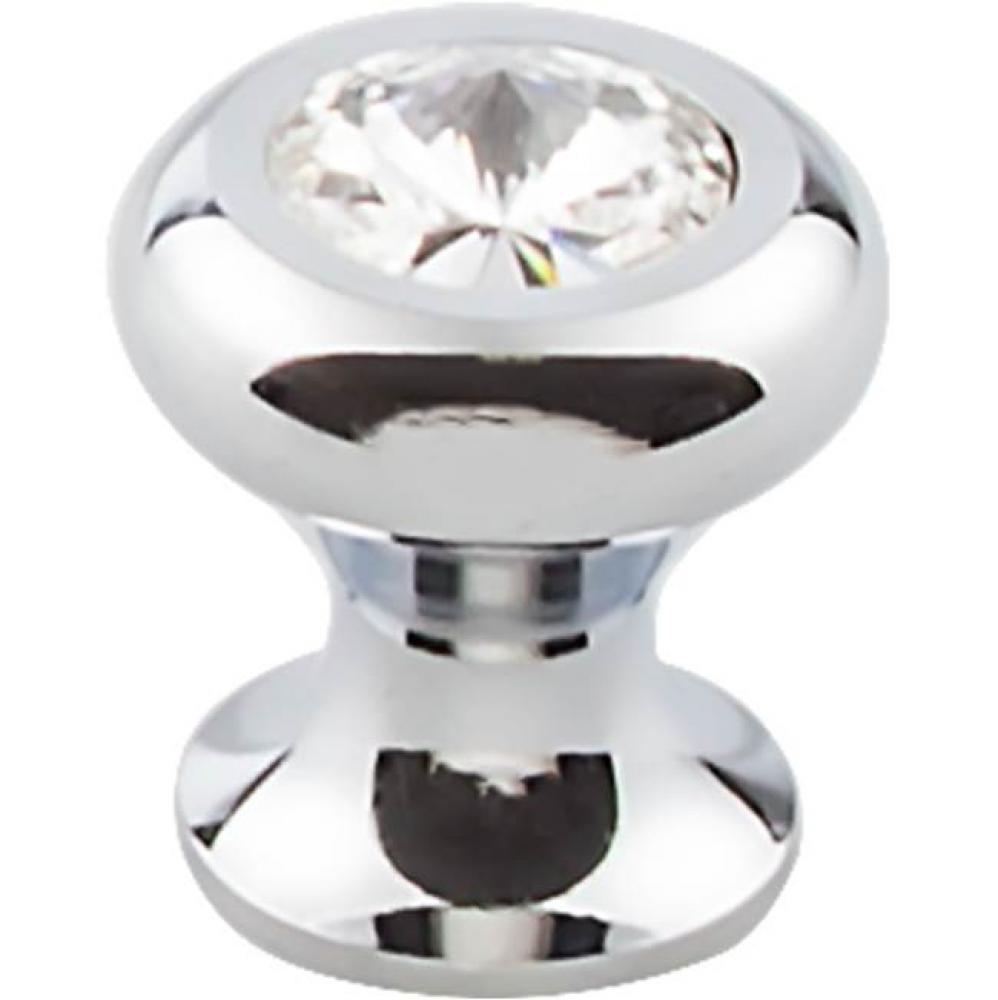 Hayley Crystal Knob Clear 15/16 Inch Polished Chrome Base