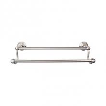 Top Knobs ED11BSNB - Edwardian Bath Towel Bar 30 Inch Double - Hex Backplate Brushed Satin Nickel