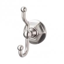 Top Knobs ED2BSNB - Edwardian Bath Double Hook Hex Backplate Brushed Satin Nickel
