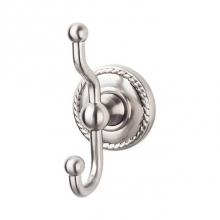 Top Knobs ED2BSNF - Edwardian Bath Double Hook Rope Backplate Brushed Satin Nickel