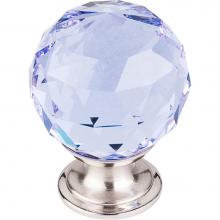 Top Knobs TK114BSN - Light Blue Crystal Knob 1 3/8 Inch Brushed Satin Nickel Base