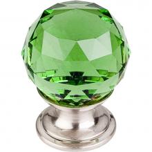 Top Knobs TK119BSN - Green Crystal Knob 1 1/8 Inch Brushed Satin Nickel Base
