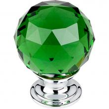 Top Knobs TK120PC - Green Crystal Knob 1 3/8 Inch Polished Chrome Base
