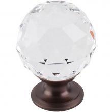 Top Knobs TK126ORB - Clear Crystal Knob 1 3/8 Inch Oil Rubbed Bronze Base