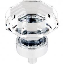 Top Knobs TK128PC - Clear Octagon Crystal Knob 1 3/8 Inch Polished Chrome Base
