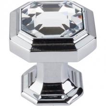 Top Knobs TK390PC - Crystal Emerald Knob 1 1/8 Inch Polished Chrome
