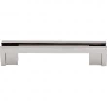 Top Knobs TK55PN - Flat Rail Pull 3 1/2 Inch (c-c) Polished Nickel