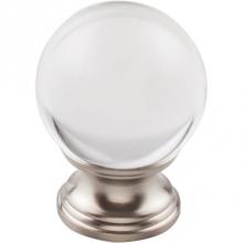 Top Knobs TK842BSN - Clarity Clear Glass Knob 1 3/8 Inch Brushed Satin Nickel Base