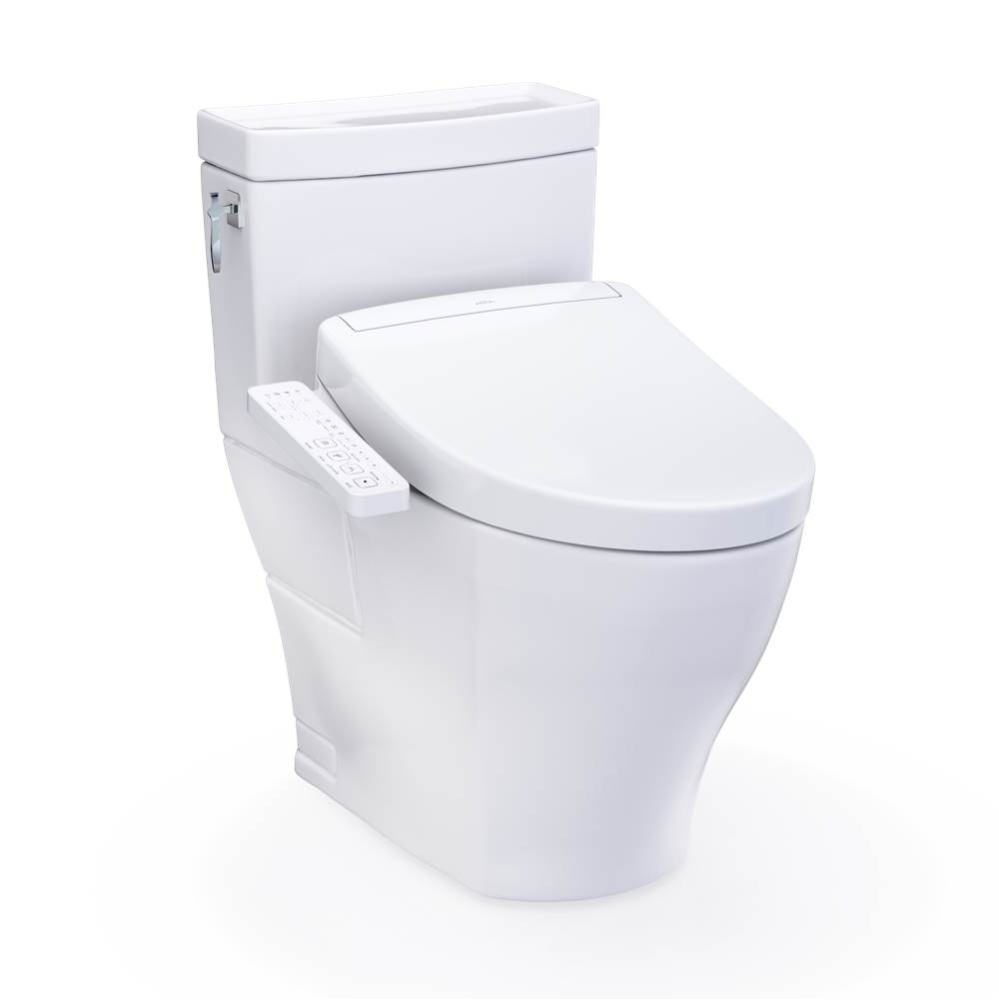 WASHLET+® Aimes One-Piece Elongated 1.28 GPF Toilet and WASHLET S2 Bidet Seat, Cotton White