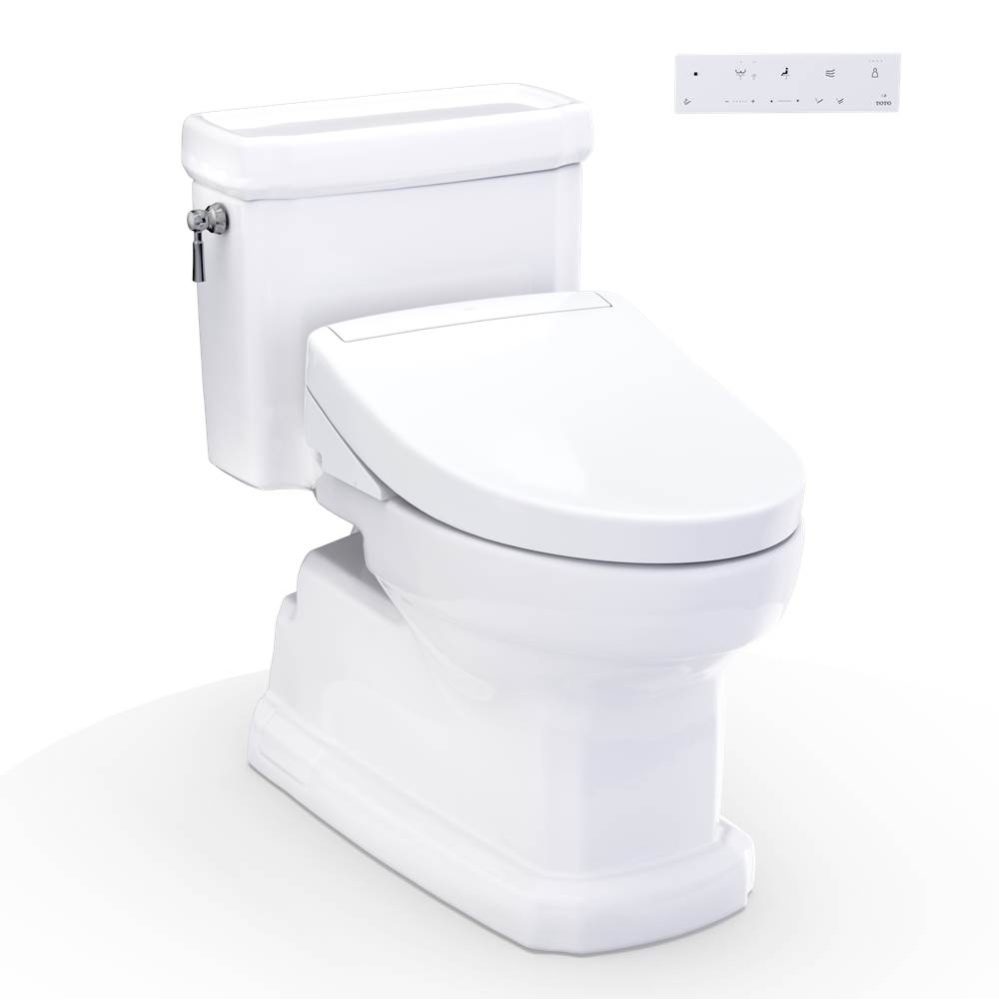 WASHLET®+ Eco Guinevere® Elongated 1.28 GPF Universal Height Toilet with S5 Bidet Seat,