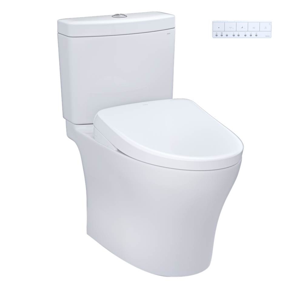 WASHLET®+ Aquia® IV Two-Piece Elongated Dual Flush 1.28 and 0.9 GPF Toilet with Auto Flu