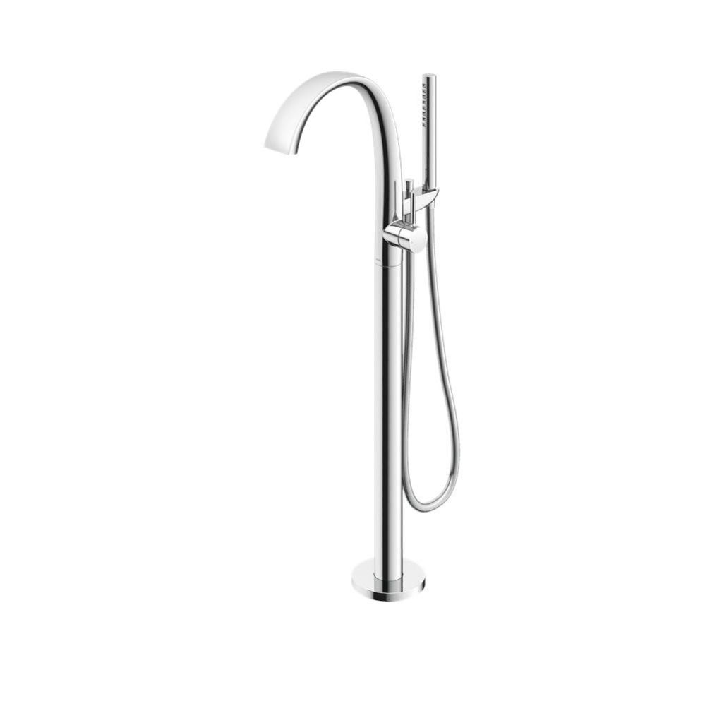 ZN Single-Handle Freestanding Tub Filler Faucet with 1.75 GPM Handshower, Polished Chrome