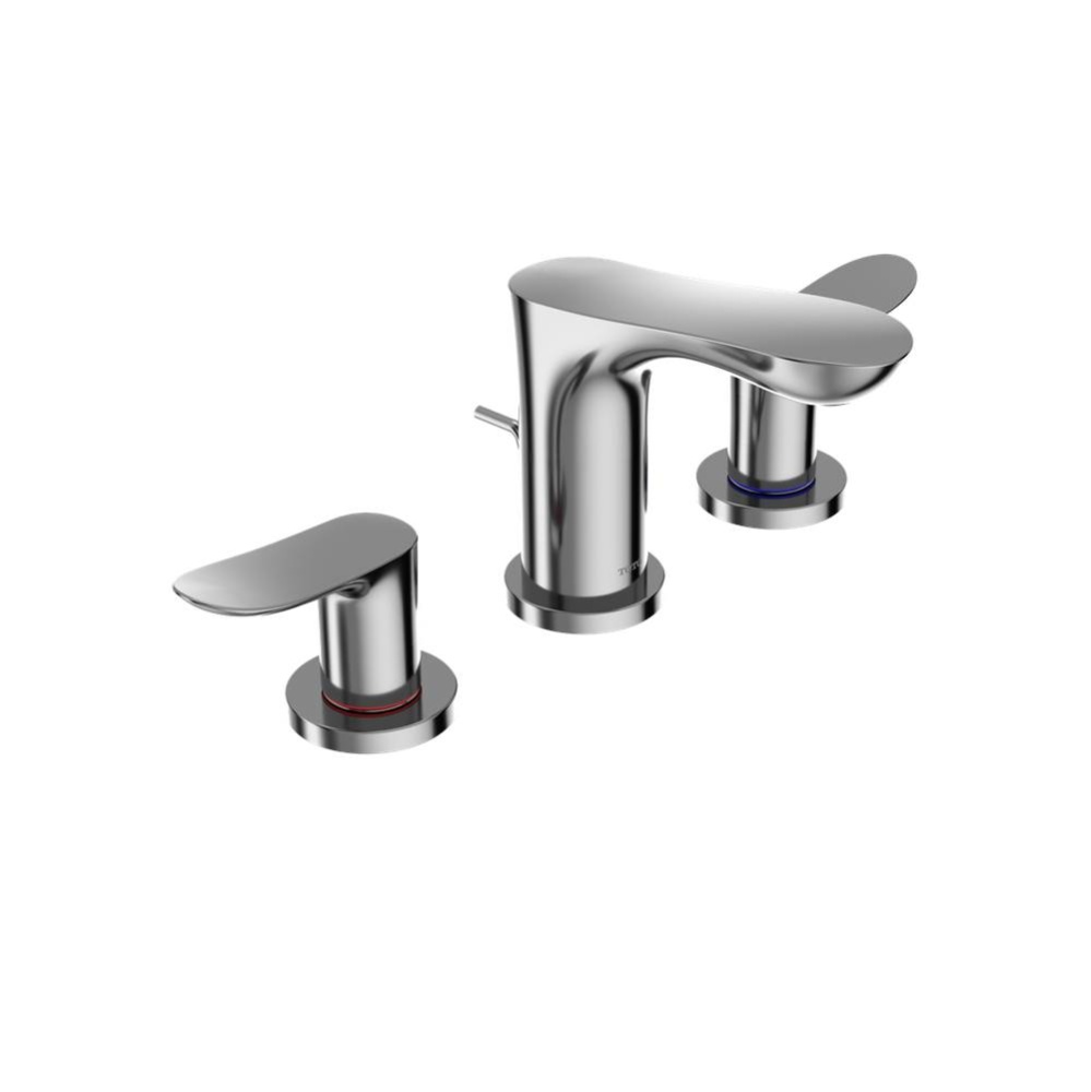GO Series 1.2 GPM Two Handle Widespread Bathroom Sink Faucet with Drain Assembly, Polished Chrome