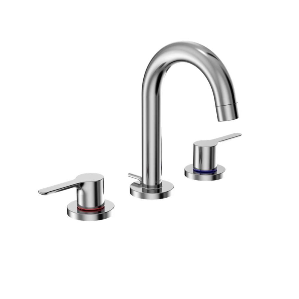LB Series Two Handle Widespread 1.2 GPM Bathroom Sink Faucet with Drain Assembly, Polished Chrome