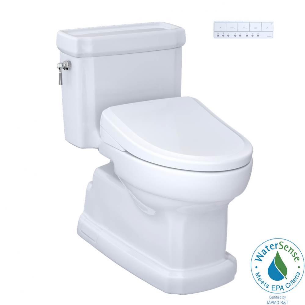 TOTO WASHLET plus Eco Guinevere Elongated 1.28 GPF Universal Height Toilet and S7A Classic Bidet S