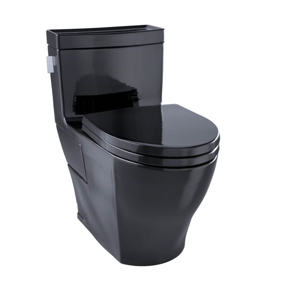 TOTO® Aimes® One-Piece Elongated 1.28 GPF Universal Height Skirted Toilet, Ebony Black