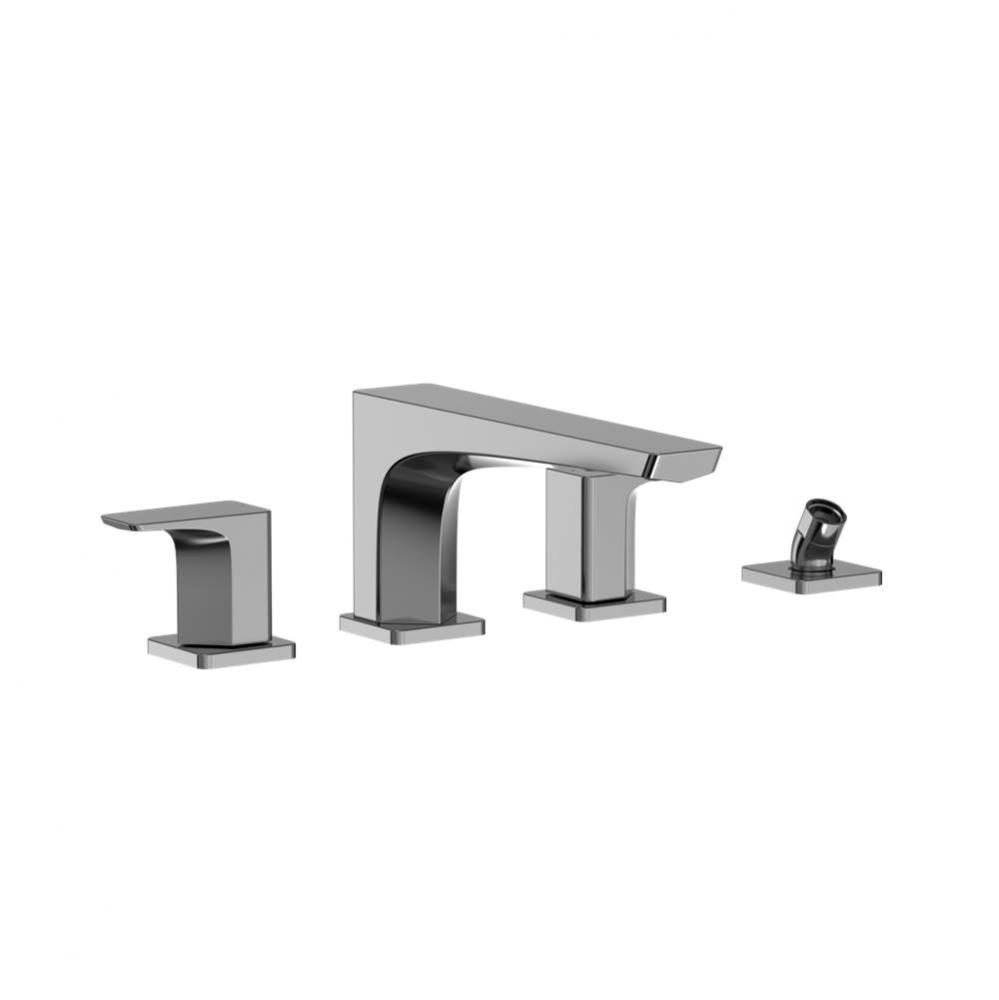 Toto® Ge Two-Handle Deck-Mount Roman Tub Filler Trim With Handshower, Polished Chrome