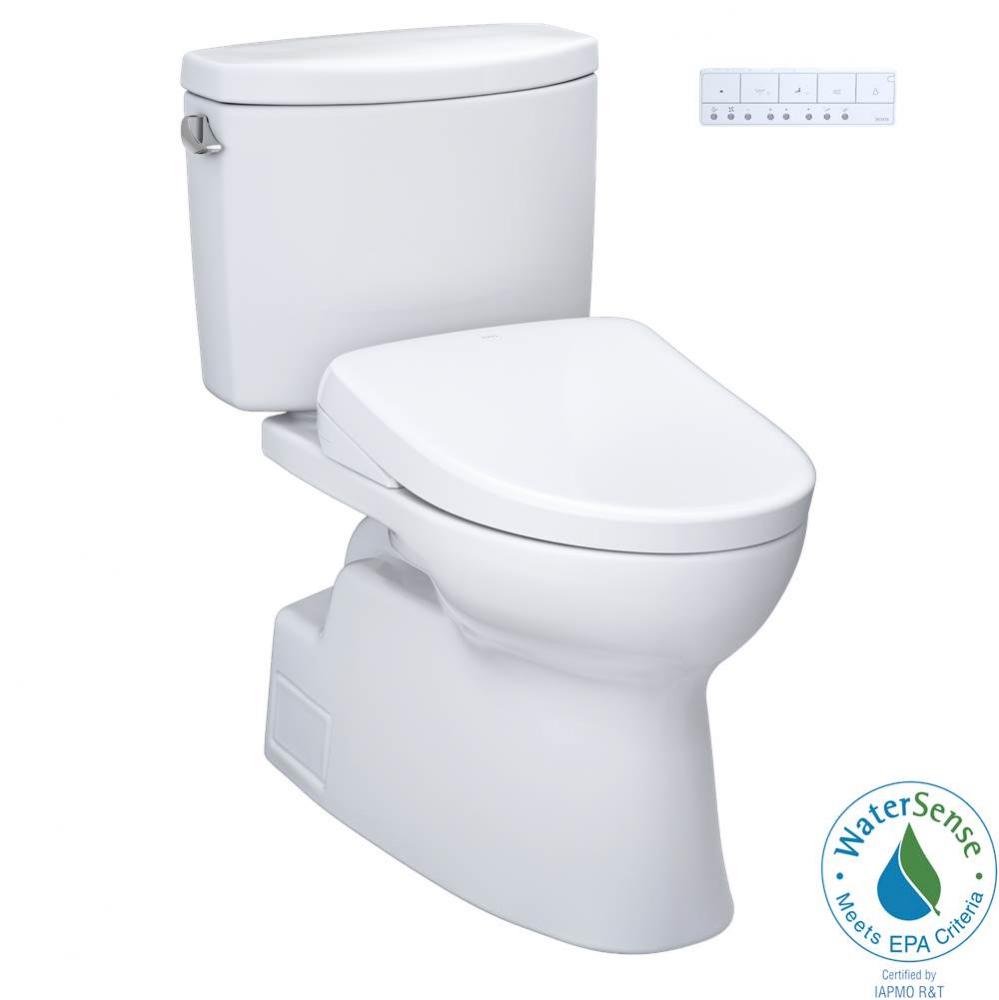 TOTO WASHLET plus Vespin II Two-Piece Elongated 1.28 GPF Toilet with Auto Flush WASHLET plus S7 Co