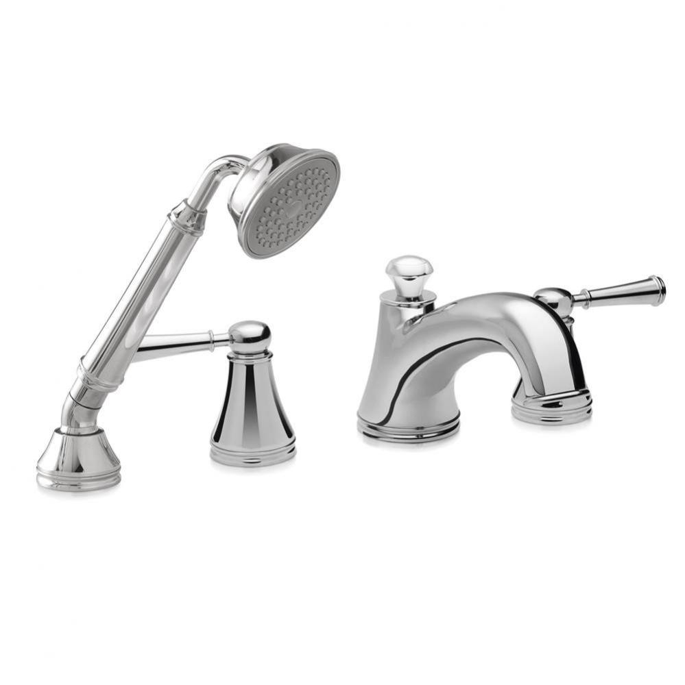 Toto® Vivian™ Two Handle Deck-Mount Roman Tub Filler Trim With Hand Shower, Polished Chrome