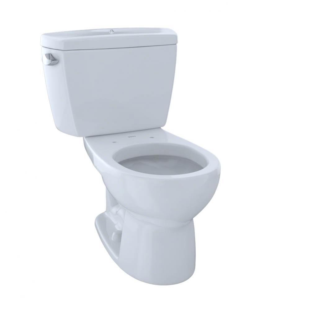 Drake® Two-Piece Round 1.6 GPF Toilet with Bolt Down Tank Lid, Cotton White